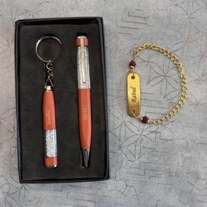 Rakhi special Gift - Personalized Gift Combo Set – Pen, Keychain & Bracelet