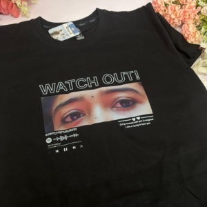 Personalized "WATCH OUT!" Couples T-Shirt | HD Print Eye Design | Unique Valentine's Day Gift