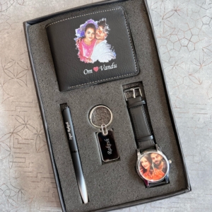 Premium Personalized Gift Set – Wallet, Watch, Pen & Keychain Combo - Perfect Corporate Gift - Diwali Special Gift