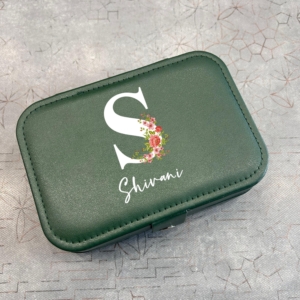Personalized Leather Travel Jewelry/Accessory Case – Custom Name Print - Customized jewellery box - Perfect Gift For Girls
