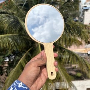 Customised Wooden Mirror - Wooden Handle Round Hand Mirror - Personalized Gift For Her - Perfect Gift for Women - Best For Her