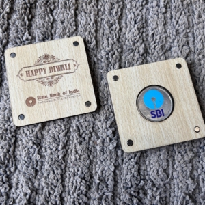 Personalized Pure Silver Coin with Wooden Frame – Corporate Diwali Gift - Perfect Gift For Diwali - Customized Diwali Gift