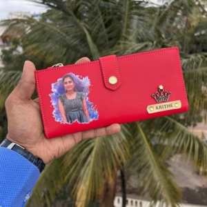 Personalized Women’s Leather Wallet with Custom Photo & Nameplate - Customized Photo Wallet - Gift For Her