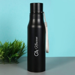 Personalized CA Black Stainless Steel Bottle with Name Engraving - Customized Water Bottle - Perfect Gift For CA
