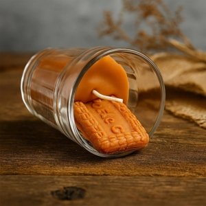 Biscuit Style Aromatic Glass Candle - Tea Biscuit Candle - Diwali Decoration Item - Perfect Gift For Diwali - Diwali Gift