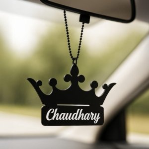 Personalized Crown Name Car Hanging – Custom Acrylic Nameplate - Perfect For Your Car - Customized Car Hanging