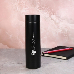 Personalized Engineer Black Stainless Steel Thermal Bottle – Sleek & Professional Design - Customized Water Bottle - Perfect Gift For Engineer