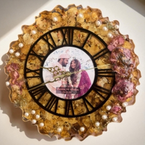 Varmala Preservation In Zigzag Clock Design Frame