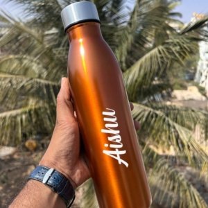 Personalized Metallic Copper Stainless Steel Bottle – Customized Water Bottle - Perfect For Gifting