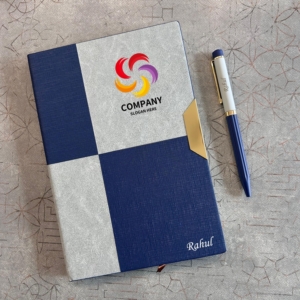 Personalized Leather Diary & Pen Set - Custom Engraved A5 Diary with Smooth Paper - Ideal Valentine's Day Gift for Professionals
