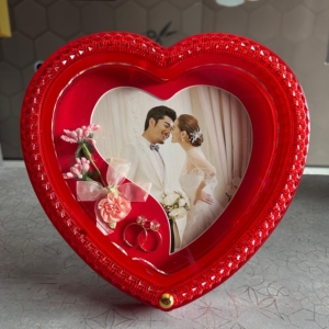 Personalized Heart Photo Frame LED Light Up - Romantic Valentine's Day Gift for Couples, Anniversary