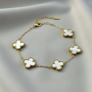 Mother-of-Pearl Clover Bracelet - Elegant Charm Jewellery