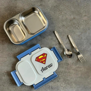 Personalized Kids' Stainless Steel Lunch Box with Custom Name & Cartoon (4-Side Lock Design) personalized gift product photo