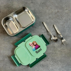Personalized Kids' Stainless Steel Lunch Box with Custom Name & Cartoon (4-Side Lock Design) personalized gift product photo