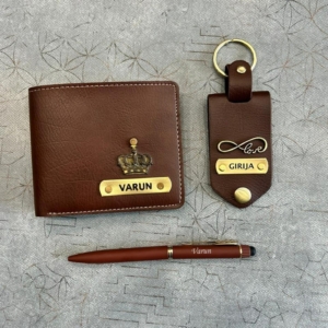 Personalized Vegan Leather Wallet, Card Holder & Photo Keychain Gift Set personalized gift product photo