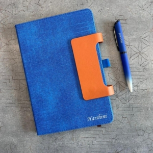 Eco-Friendly A5 Jute Texture Notebook with Magnetic Flap Lock - 185 Ruled Pages personalized gift product photo