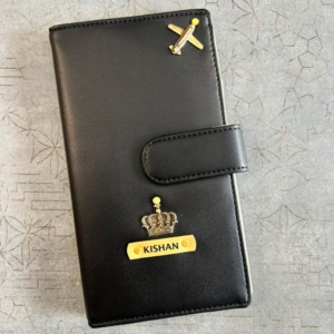 Premium Dual-Shade Vegan Leather Travel Passport Holder with Magnetic Lock personalized gift product photo