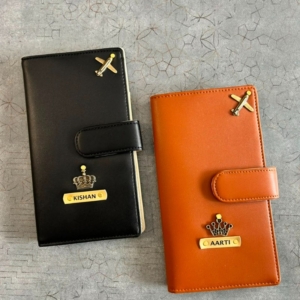 Premium Dual-Shade Vegan Leather Travel Passport Holder with Magnetic Lock personalized gift product photo