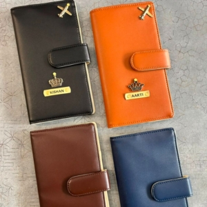 Premium Dual-Shade Vegan Leather Travel Passport Holder with Magnetic Lock personalized gift product photo