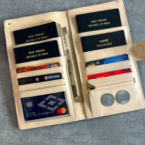 Premium Dual-Shade Vegan Leather Travel Passport Holder with Magnetic Lock personalized gift product photo