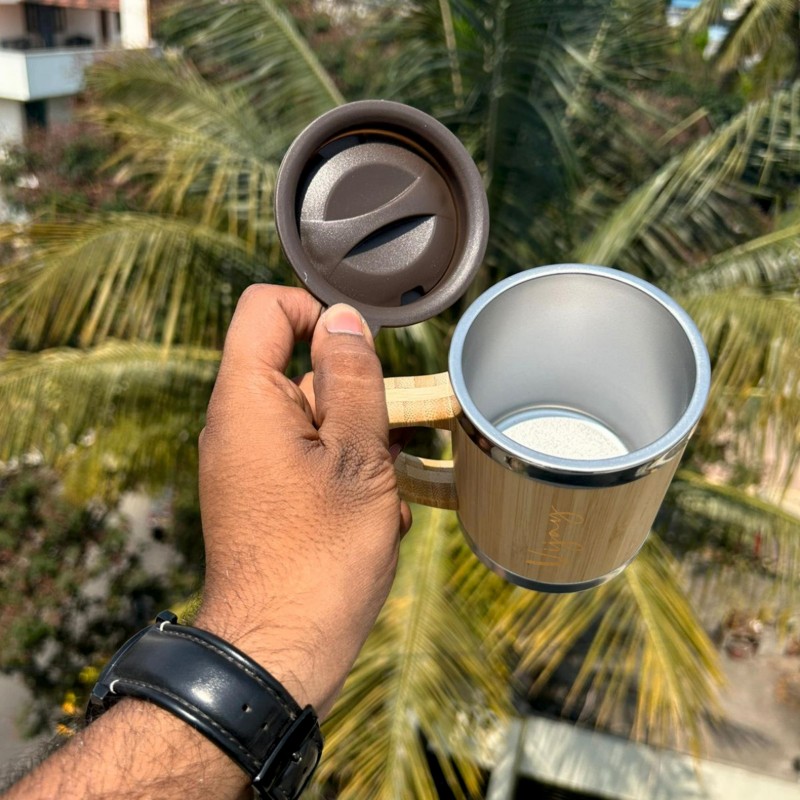 Personalized Eco-Friendly Bamboo & Steel Travel Mug (300 ML) – Personalized Gift Product Photo Personalized Eco-Friendly Bamboo & Steel Travel Mug (300 ML) personalized gift product photo