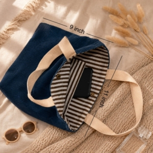 Personalized Corduroy Tote Bag with Custom Name | Best Gift for Her, Bridesmaid & Birthday personalized gift product photo