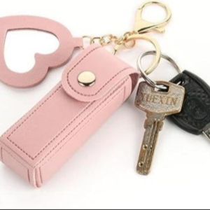 Personalized Name Lipstick Holder Keychain with Mirror | Best Gift for Her, Friend & Birthday, Valentine's Day personalized gift product photo
