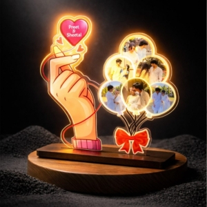 Personalized LED Acrylic Table Top with Photo & Name | Best Gift for Him, Her & Couples on Birthday & Anniversary personalized gift product photo