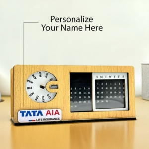 Personalized Wooden Tabletop Calendar 3.5x8 Inches | Best Gift for Boss, Colleague & Office Gifts personalized gift product photo