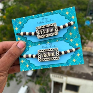 Personalized Ratan MDF Rakhi with Name | Best Gift for Brother, Sister & Rakshabandhan personalized gift product photo
