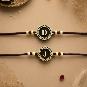 Personalized Initial Monogram MDF Rakhi | Best Gift for Brother, Sister on Rakshabandhan personalized gift product photo