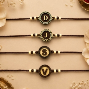 Personalized Initial Monogram MDF Rakhi | Best Gift for Brother, Sister on Rakshabandhan personalized gift product photo