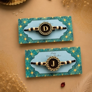 Personalized Initial Monogram MDF Rakhi | Best Gift for Brother, Sister on Rakshabandhan personalized gift product photo