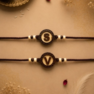 Personalized Initial Monogram MDF Rakhi | Best Gift for Brother, Sister on Rakshabandhan personalized gift product photo