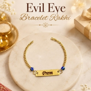 Personalized Evil Eye Rakhi Bracelet with Custom Name | Best Gift for Brother, Sister & Rakshabandhan personalized gift product photo