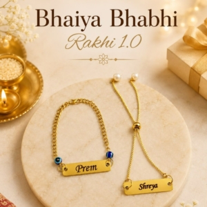 Personalized Bhaiya Bhabhi Rakhi Set with Custom Name | Best Gift for Rakshabandhan personalized gift product photo
