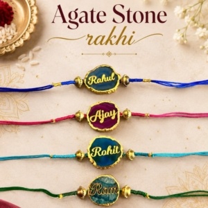 Personalized Agate Stone Rakhi | Best Gift for Brother, Sister & Rakshabandhan personalized gift product photo