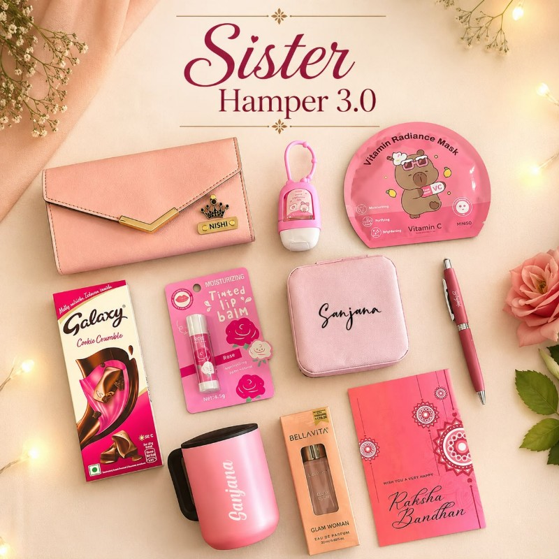 Personalized Sister Gift Hamper with Name Customization | Best Gift for Sister on Rakhi, Birthday & Anniversary - Personalized Gift Product Photo Personalized Sister Gift Hamper with Name Customization | Best Gift for Sister on Rakhi, Birthday & Anniversary personalized gift product photo