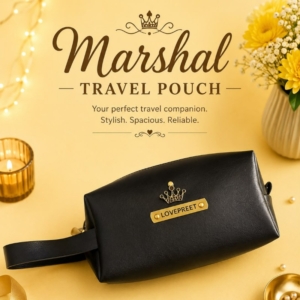 Personalized Marshal Travel Pouch with Name Tag & Charm | Best Gift for Him, Her & Travelers on Birthday & Anniversary personalized gift product photo