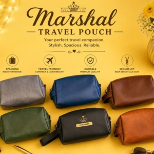 Personalized Marshal Travel Pouch with Name Tag & Charm | Best Gift for Him, Her & Travelers on Birthday & Anniversary personalized gift product photo