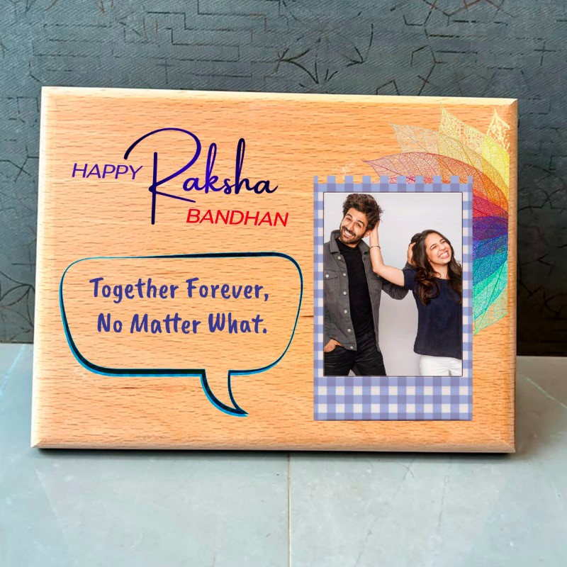 Personalized Wooden Photo Frame with Custom Photo & Quote | Best Rakhi Gift for Brother & Sister - Personalized Gift Product Photo Personalized Wooden Photo Frame with Custom Photo & Quote | Best Rakhi Gift for Brother & Sister personalized gift product photo
