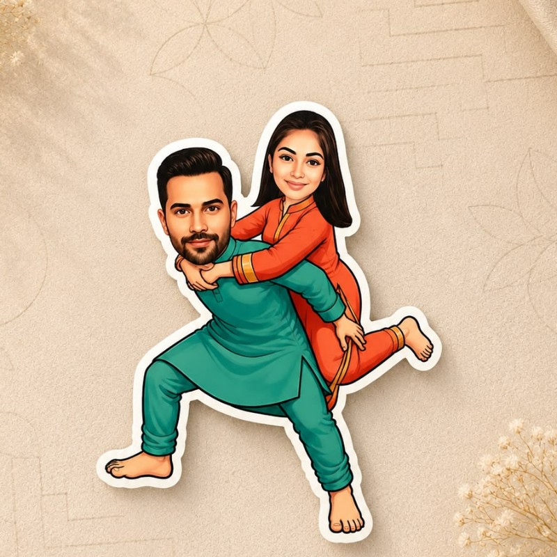 Personalized Caricature Photo Magnet (3-5 Inches) | Best Gift for Friends, Couples on Birthday & Anniversary – Personalized Gift Product Photo Personalized Caricature Photo Magnet (3-5 Inches) | Best Gift for Friends, Couples on Birthday & Anniversary personalized gift product photo