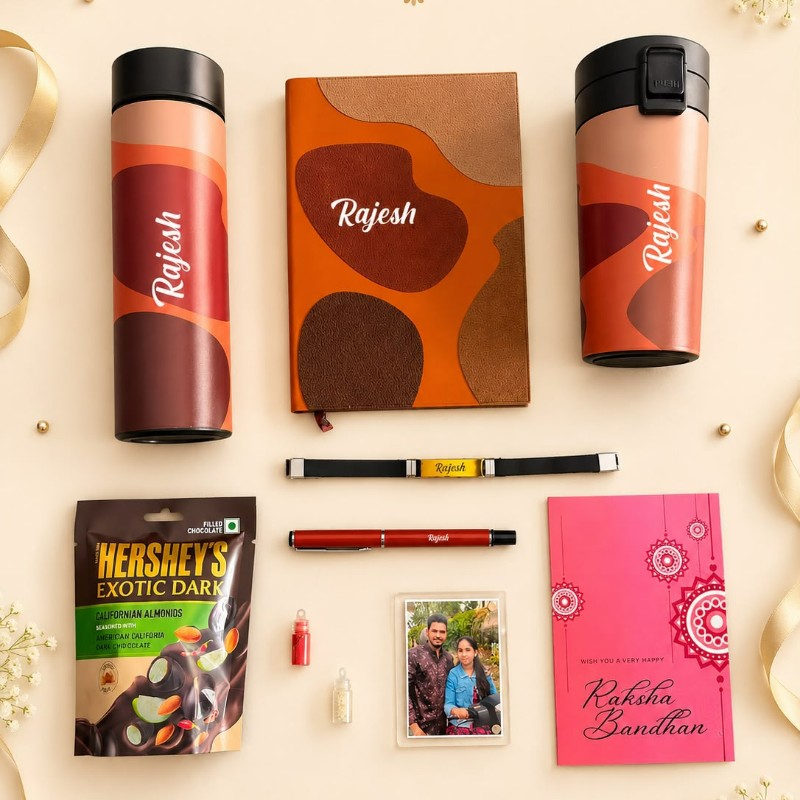 Personalized Rakhi Hamper with Name Customization | Best Gift for Brother, Sister & Bhaiya Bhabhi on Rakshabandhan - Personalized Gift Product Photo Personalized Rakhi Hamper with Name Customization | Best Gift for Brother, Sister & Bhaiya Bhabhi on Rakshabandhan personalized gift product photo