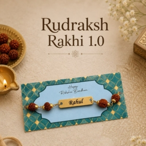 Personalized Rudraksh Rakhi with Engraved Name | Best Gift for Brother & Rakshabandhan personalized gift product photo