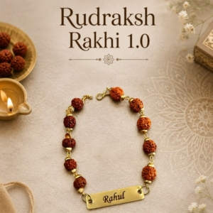 Personalized Rudraksh Rakhi with Engraved Name | Best Gift for Brother & Rakshabandhan personalized gift product photo