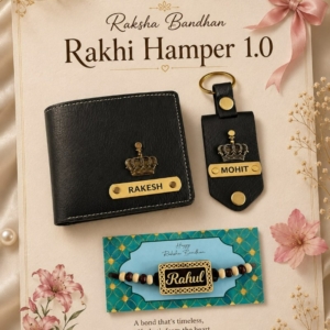 Personalized Rakhi Hamper with Wallet, Photo Keychain & Rakhi | Best Gift for Brother, Him on Rakshabandhan & Birthday personalized gift product photo