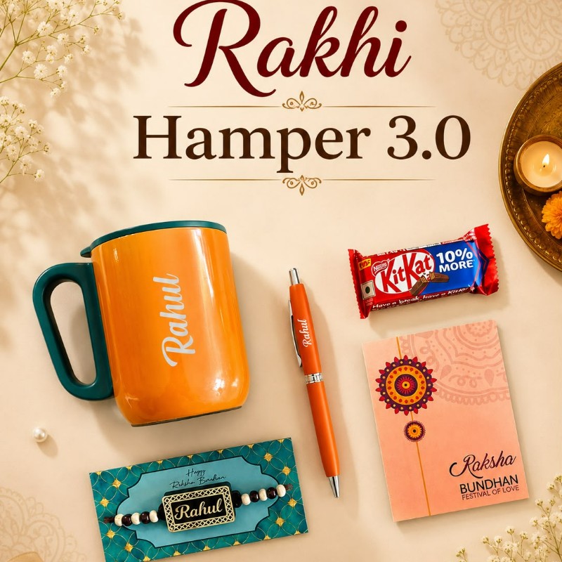 Personalized Rakhi Hamper 3.0 | Best Gift for Brother & Rakshabandhan – Personalized Gift Product Photo Personalized Rakhi Hamper 3.0 | Best Gift for Brother & Rakshabandhan personalized gift product photo