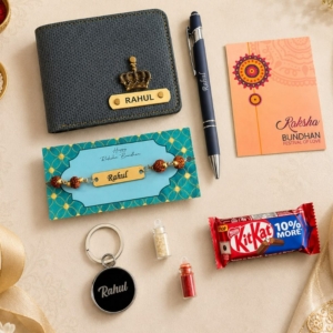 Personalized Rakhi Hamper 4.0 with Wallet, Pen & Keychain | Best Gift for Brother, Him on Rakshabandhan & Birthday personalized gift product photo
