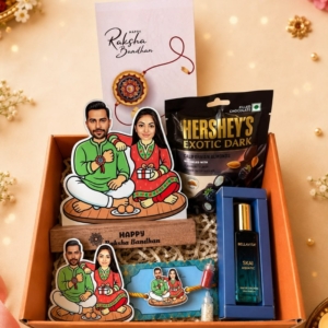 Personalized Caricature Rakhi Hamper 5.0 | Best Gift for Brother, Sister on Rakshabandhan personalized gift product photo