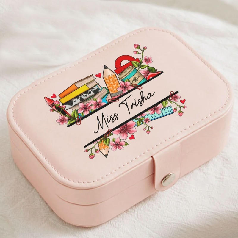 Personalized Name PU Leather Jewellery Box | Best Gift for Teacher, Her on Teacher’s Day & Birthday – Personalized Gift Product Photo Personalized Name PU Leather Jewellery Box | Best Gift for Teacher, Her on Teacher's Day & Birthday personalized gift product photo